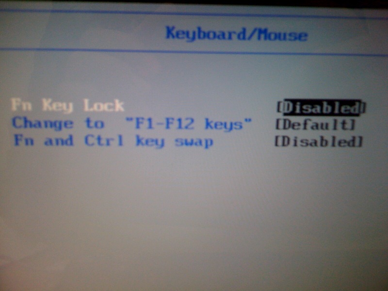 ThinkPad Edge 11、BIOS画面でFnキーの設定変更