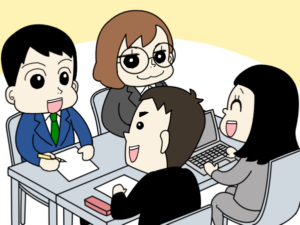 営業会議のやり方・まんがイラスト